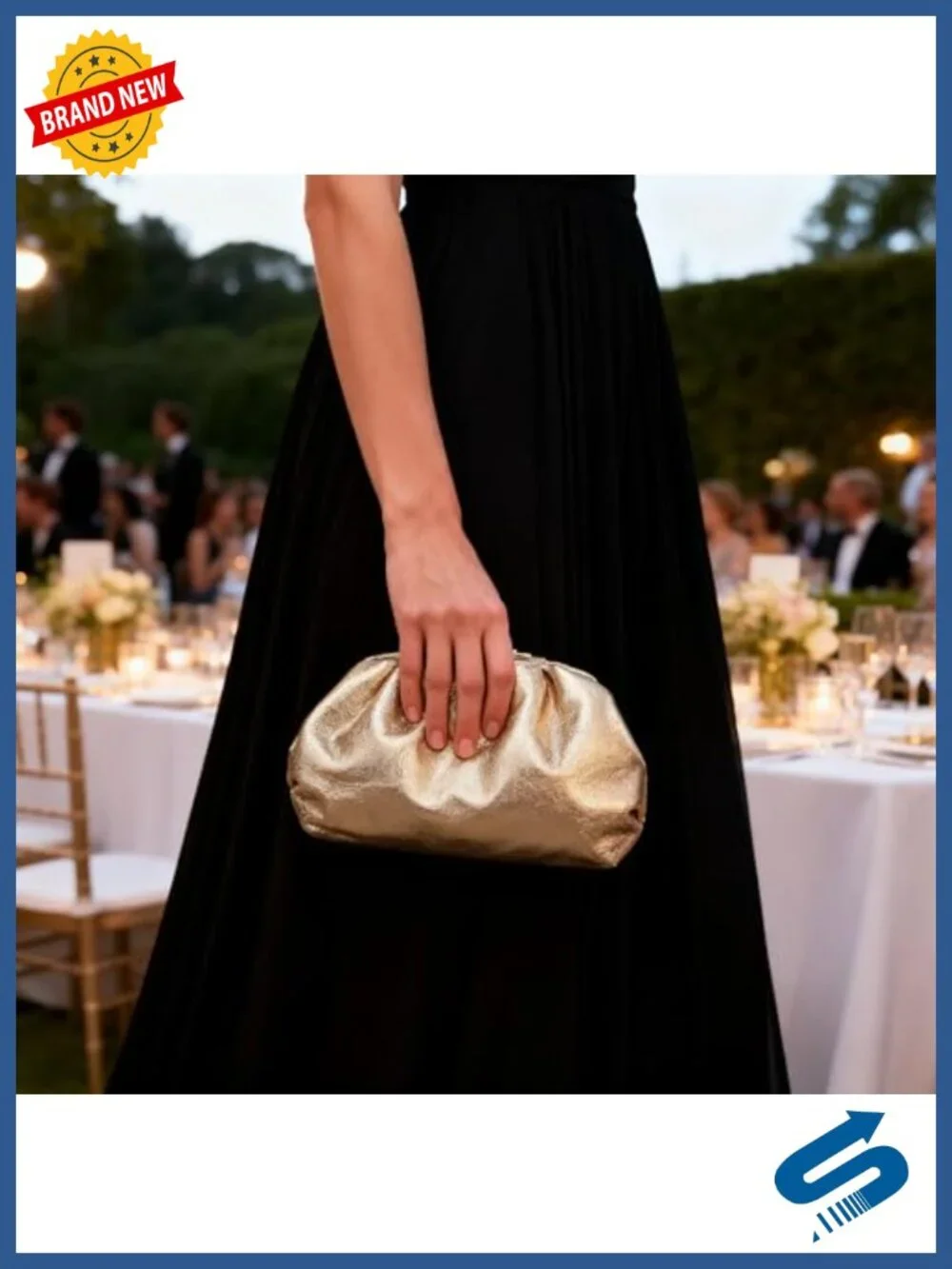 Women's Pleated Clutch Purse, Elegant PU Evening Handbag for Weddings